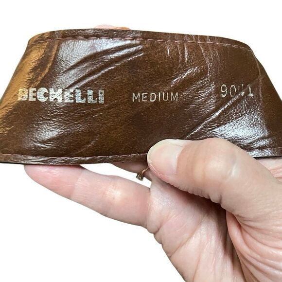 Bechelli Metal Wolf Heads Buckle Southwest Embroidered Hippie Belt 60s Boho Med - Picture 13 of 13